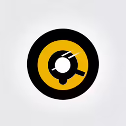 a circle with a yellow and black design in it