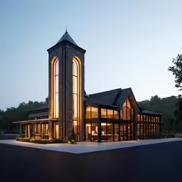 a clock tower that is next to a building