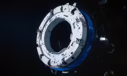 a floating device floating in the water on a black background