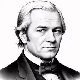 black and white photo of a man with blonde hair in a suit