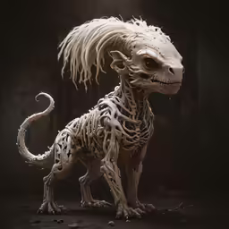 a cat is being shown with skeleton like hair