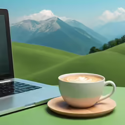 an opened laptop on top of a table