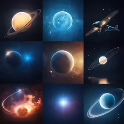 several images show the stages of the planets in their orbit, from earth to the moon