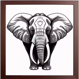 a framed print with an elephant