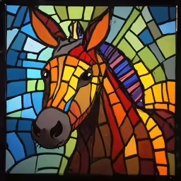colorful picture of a horse with lots of different colors