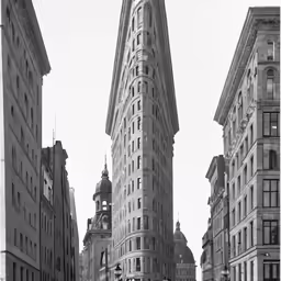 a vintage photo of an old building in the city