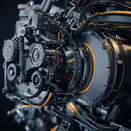 the inside of a large jet engine