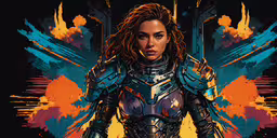 the female character from star wars, wearing a robot suit,the avengers movie poster of elizabeth o