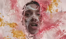 there is a woman with some paint all over her face