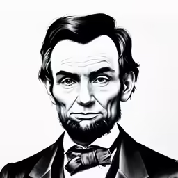 an abraham lincoln portrait that looks like it has two different facial expressions