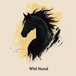 a horse with flowing manes stands upright