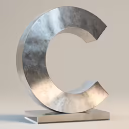 a metal letter g on a marble base