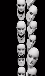 many different heads of different sizes and colors