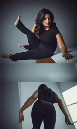 an african american woman in black clothing