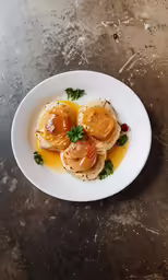 food sitting on a plate on a table