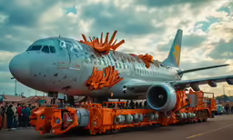 a large air plane sitting on top of a runway