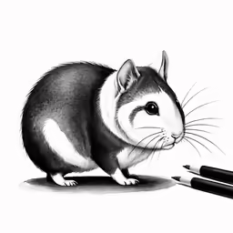 a mouse sitting on a table next to some pens