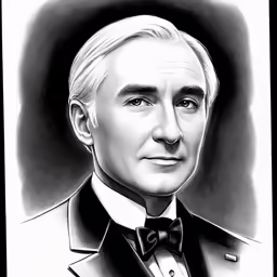 a painting of a man wearing a suit and tie
