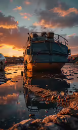 two boats sitting in the water next to each other