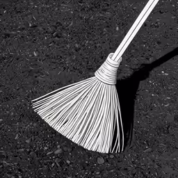 a white stick with a long neck laying on the ground