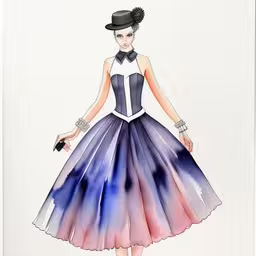 this watercolor illustration is a dress designed for a girl