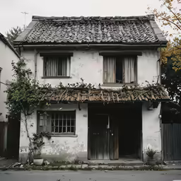 this is a house with vines growing on it