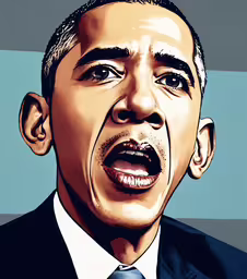 barack obama painting on a blue background,a portrait of the president of obama