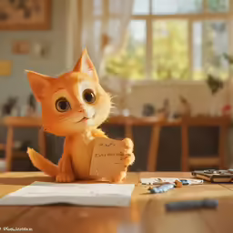 the kitten looks at someone through a magnifying glass