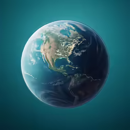 the earth showing europe and america