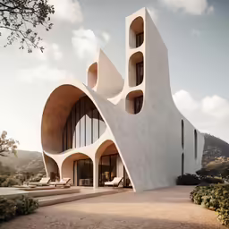 a long building sits on the side of a mountain