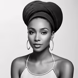 black and white photo of a woman in a bathing suit