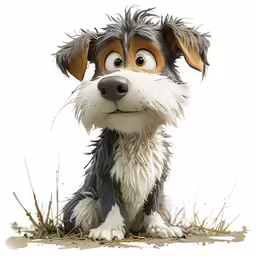 a dog with a nose looking directly into the camera