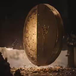 the metal can sits on top of a pile of wood