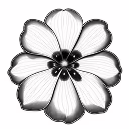 an old fashioned flower is shown in this drawing,an ink drawing of a flower on a white background