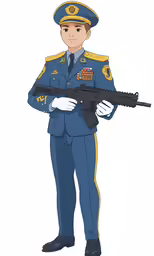 a soldier with a machine gun