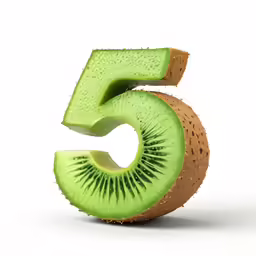 a kiwi fruit cut into five slices