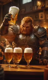 the man in this costume is drinking beer