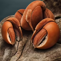 a nut nut sitting on top of a wooden surface