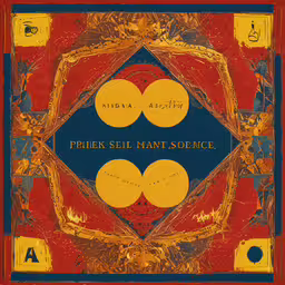 a cover of the book pink sued past,an advertisement with three circles and an orange triangle