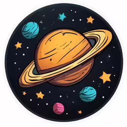 the planet in the space with stars around