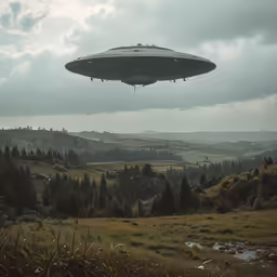 a large black object in the middle of a field