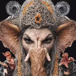 an image of a woman wearing a face painting