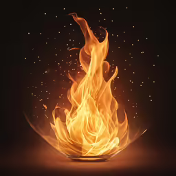 a bowl that has flames in it