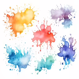 colorful watercolor blotches set with copyspace