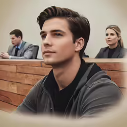 an image of man looking in the mirror at a meeting