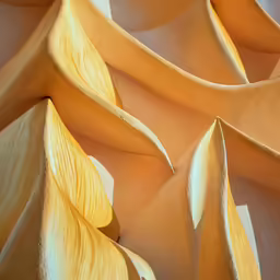 a closeup view of a wavy, yellow surface