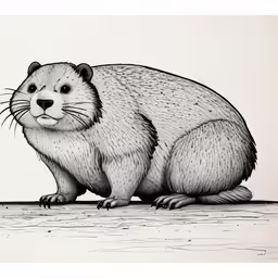 an art print depicting a beaver looking serious