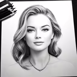 a drawing of a woman with eyes closed