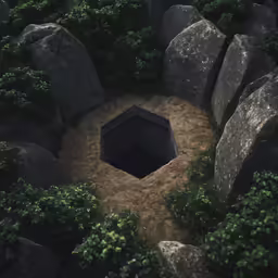 there is a large black hole inside a rock