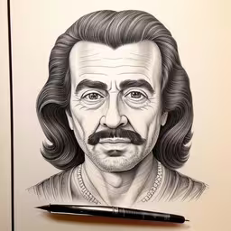a sketch of the famous american entertainer,the drawing of johnny lee from breaking badass,drawing by the name albert smith with pencils,a drawing of a man in black and white,a drawing of shakespeare play john merchant